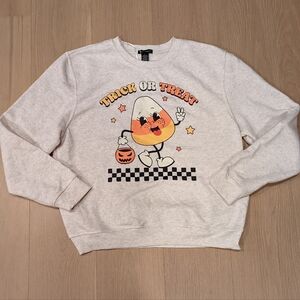 Gray Halloween Graphic Crewneck